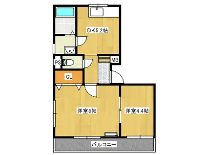 オアシス小桜(2DK/3階)の間取り写真