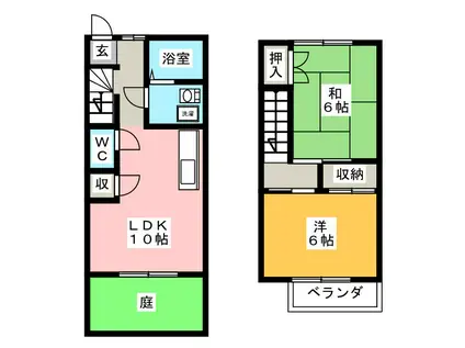 FRIEND SQUERE(2LDK/1階)の間取り写真