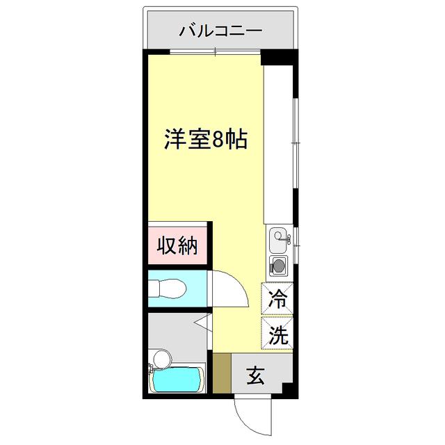 NECOSAN(ワンルーム/3階)の間取り写真