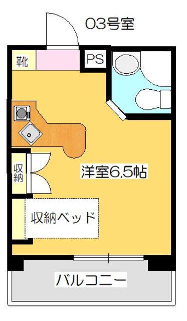 ラ・パルフェ・ド・コロン(ワンルーム/5階)の間取り写真