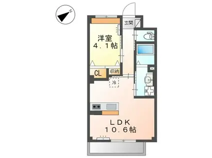 カーサフィオーレ(1LDK/3階)の間取り写真