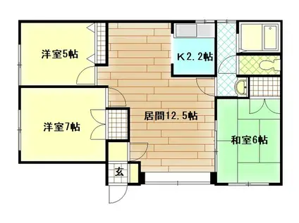 アパートメントコアラ(3LDK/2階)の間取り写真