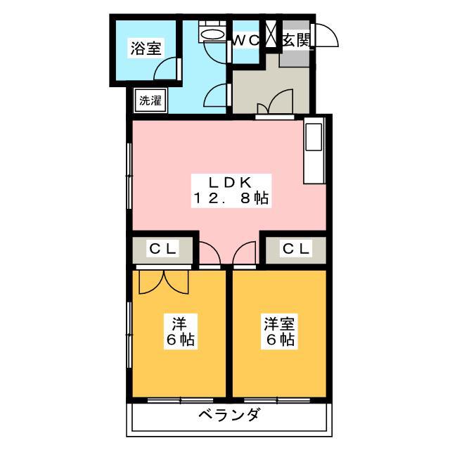 クラウンハイツ(2LDK/7階)の間取り写真