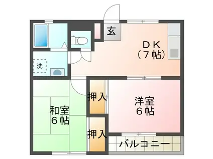 モンシャトー小金井成和(2DK/3階)の間取り写真