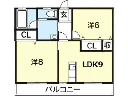 林マンション(2LDK/2階)の間取り写真