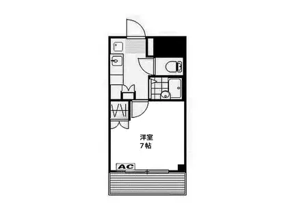 シブヤハウステンボス(1K/2階)の間取り写真
