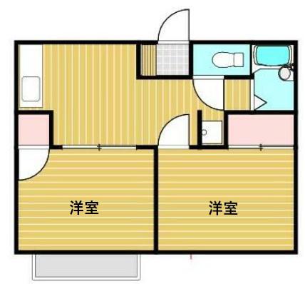 ロイヤルコーポ(2DK/2階)の間取り写真