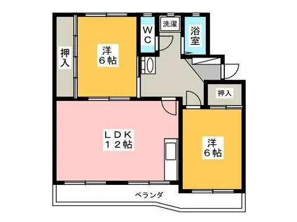 コスモビレッジIII(2LDK/1階)の間取り写真