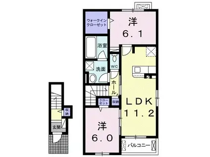 ＪＲ常磐線 原ノ町駅 徒歩35分 2階建 築5年(2LDK/2階)の間取り写真