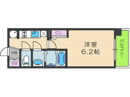 エステムプラザ福島ジェネル(1K/5階)の間取り写真