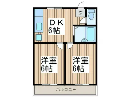 蕨北野マンション(2DK/3階)の間取り写真