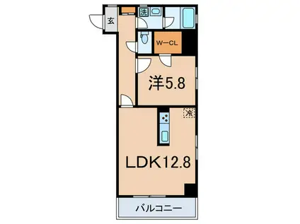 ラ・コリーナ南大塚(1LDK/1階)の間取り写真