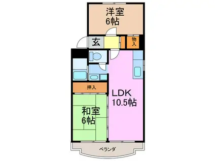 ジャルジョイハイツ(2LDK/3階)の間取り写真