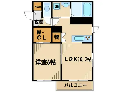 AXIS MIWAIII(1LDK/1階)の間取り写真