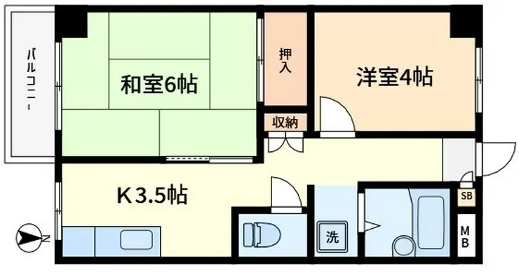 業平コーポ 3階階 間取り