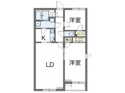 レオネクスト大都(2LDK/2階)の間取り写真