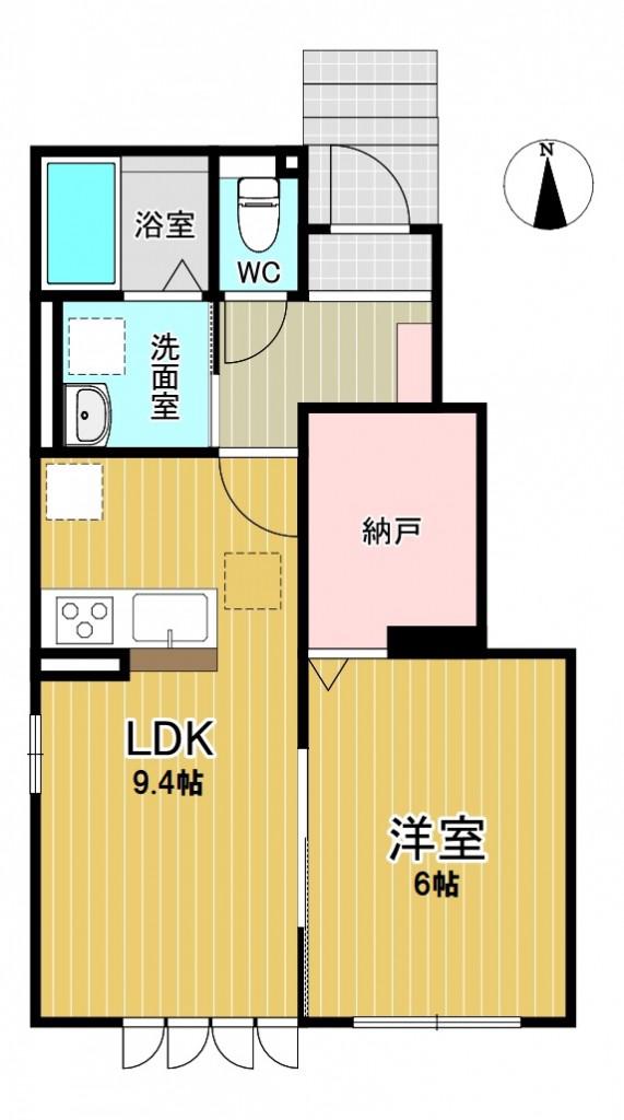 平アパート(1LDK/1階)の間取り写真
