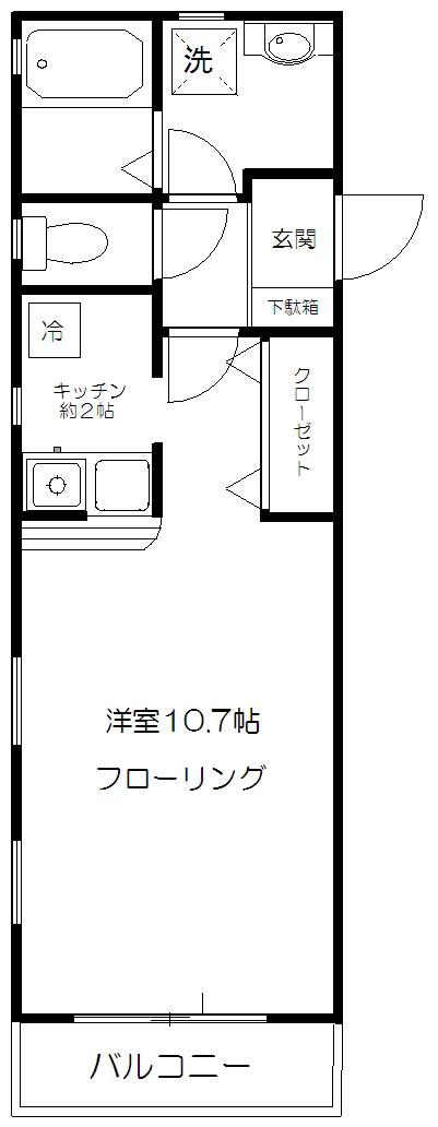 ハイツアゼリア(1K/2階)の間取り写真