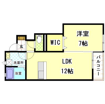 エクセレンス B棟(1LDK/1階)の間取り写真