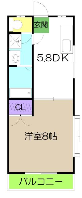 COZY COURT(1DK/2階)の間取り写真