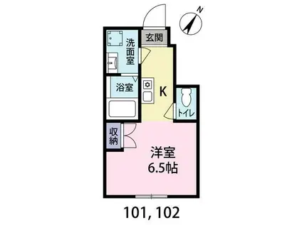 カインドネス町田旭町(ワンルーム/1階)の間取り写真