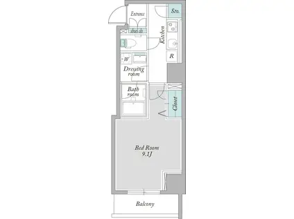 レジデンス東神田1-8(1K/8階)の間取り写真