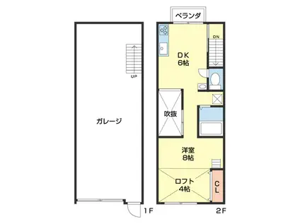 GARAGEHOUSE REGA(1DK/1階)の間取り写真