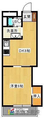 シャトレ鍋島Ⅰ(1DK/2階)の間取り写真