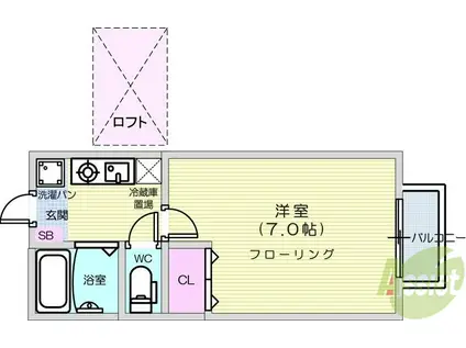 YMコーポ(1K/1階)の間取り写真
