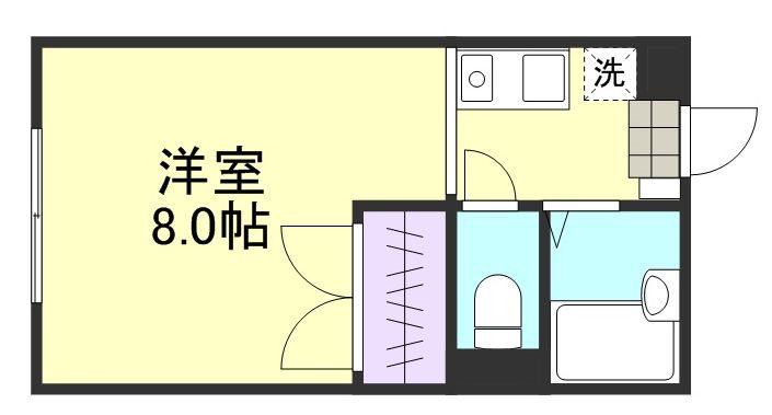 コンフォルト福井(1K/1階)の間取り写真