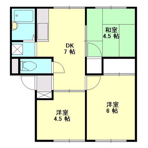 KESヴィレッジ(3DK/1階)の間取り写真