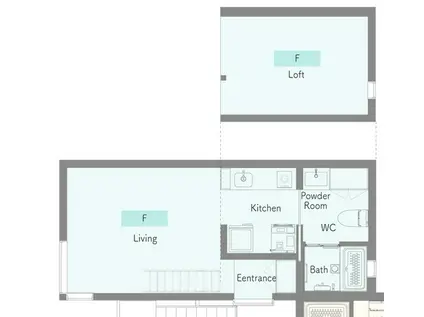 SORAMIDORIGAOKA C(1K/1階)の間取り写真