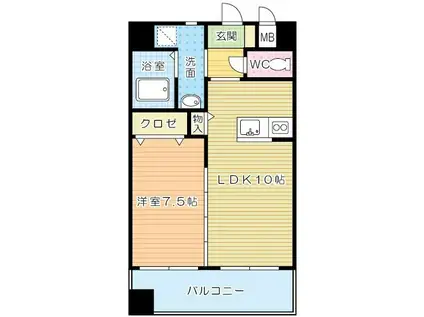 JUPITER(1LDK/13階)の間取り写真