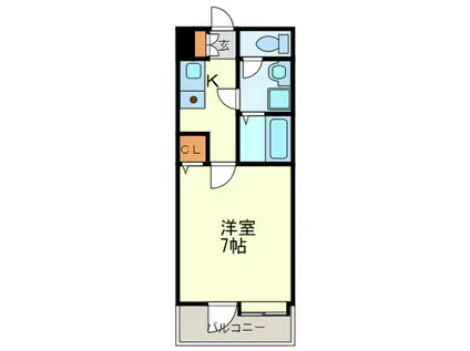 プリエール高宮(1K/3階)の間取り写真