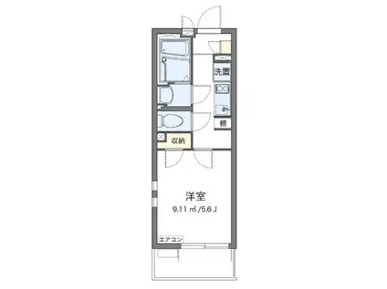 クレイノジャバ石井(1K/2階)の間取り写真