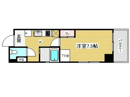 エムパークウエスト(1K/2階)の間取り写真