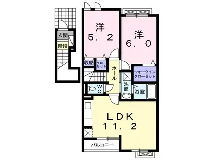 エピソードI(2LDK/2階)の間取り写真