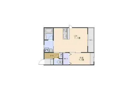 ステージアII(1LDK/2階)の間取り写真