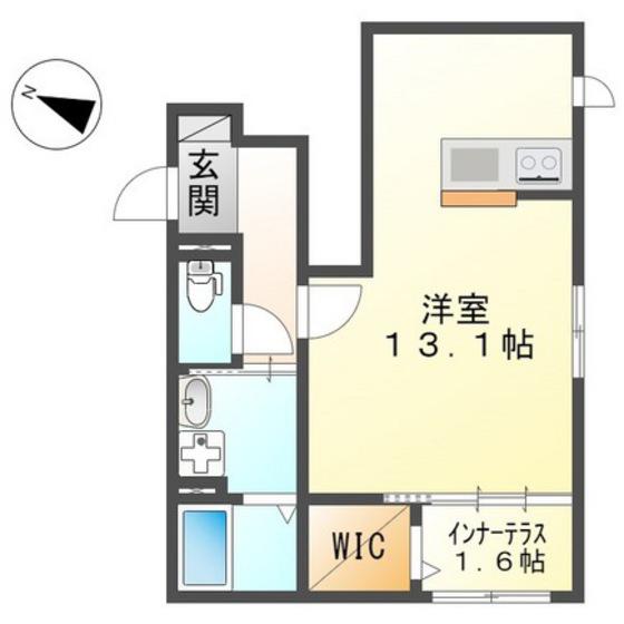 プランドール(ワンルーム/1階)の間取り写真