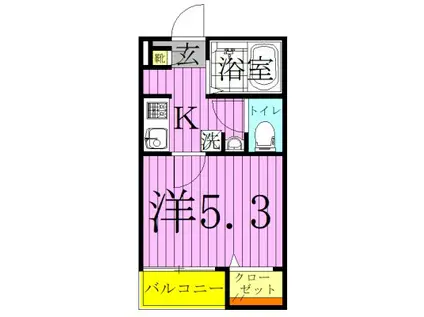 グランクオール西綾瀬(1K/4階)の間取り写真