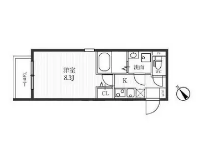 新宿夏目坂コート(1K/3階)の間取り写真