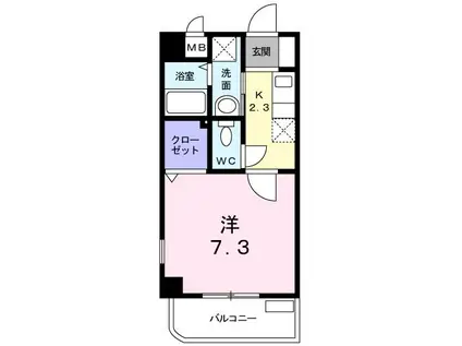 アルテール幸神II(1K/3階)の間取り写真