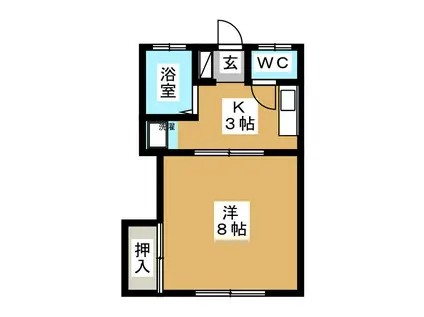 上松ハウスB(1K/1階)の間取り写真