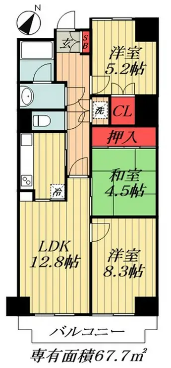 ダイアパレスステーションプラザ船橋 10階階 間取り
