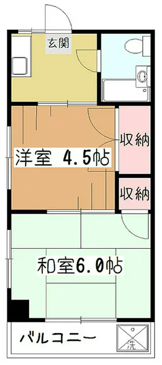 武蔵野サンハイツ東村山 2階階 間取り