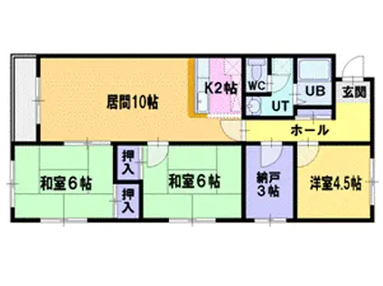 ダイアナ南幌ヒルズ壱番館(3SLDK/3階)の間取り写真