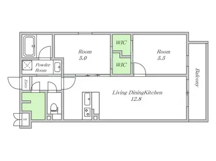 エスタジオ針中野(2LDK/5階)の間取り写真