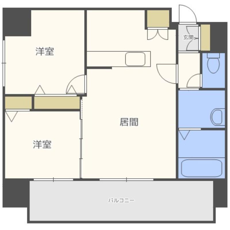 エクレール(2LDK/14階)の間取り写真