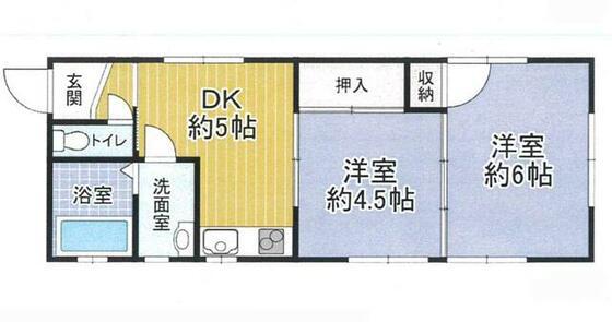 レジデンス広野(2DK/1階)の間取り写真