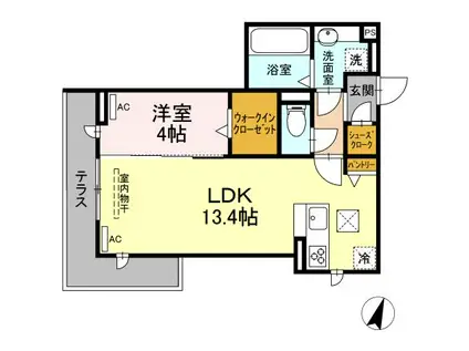 ル・グロンシャリオ(1LDK/1階)の間取り写真